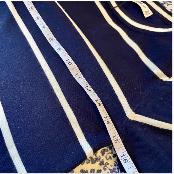 Women Zara Knit Navy blue and white Top size S in Very Good Condition - Picture 5 of 7